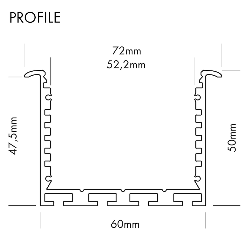 Aluminium Profile L-Line D REC 24